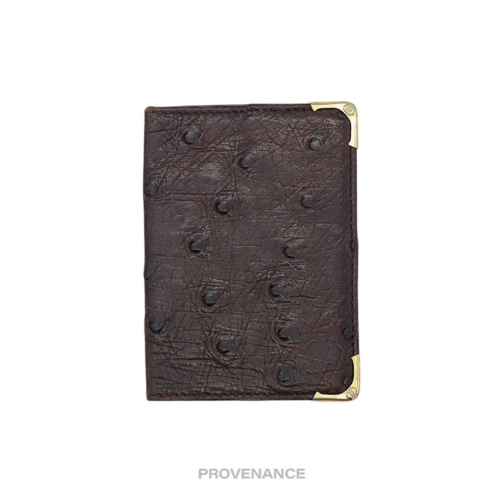 🔴 Gucci Pocket Organizer Wallet - Chocolate Ostrich Leather